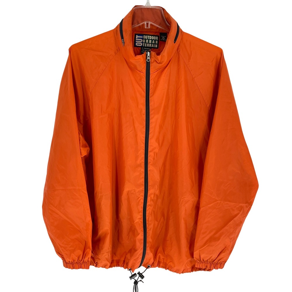 Outdoor‎ Urban Terrain XXL Hi Vis Orange Nylon Windbreaker Jacket Mens